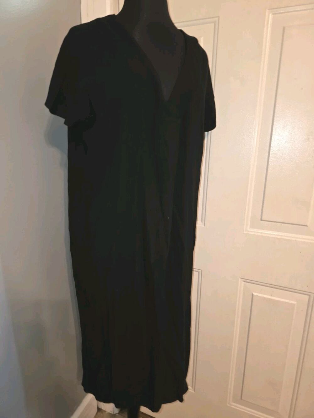 P. CILL Linen Cotton Blend V-Neck Midi Dress Size S Lightweight Minimalist Beach
